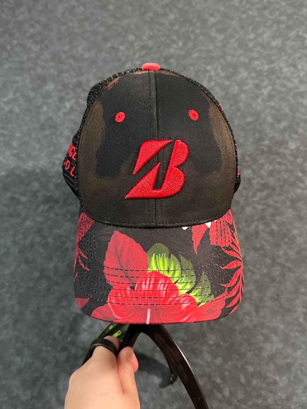 Bridgestone Golf Floral Print Trucker Snapback Hat Cap